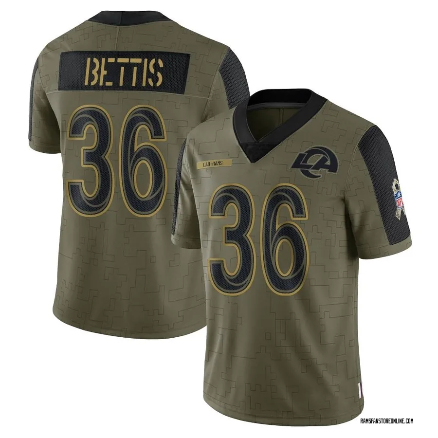 Jerome Bettis Los Angeles Rams Youth Limited 2021 Salute To Service Nike Jersey Olive