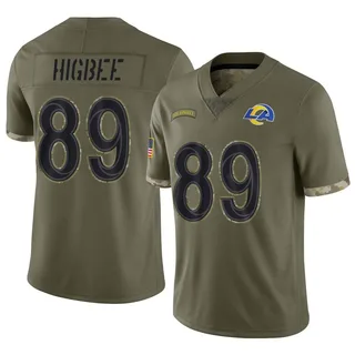 Tyler Higbee Los Angeles Rams Men's Limited 2022 Salute To Service Nike Jersey - Olive