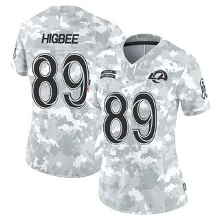 Women's Tyler Higbee Los Angeles Rams Women's Limited Arctic Camo 2024 Salute to Service Nike Jersey
